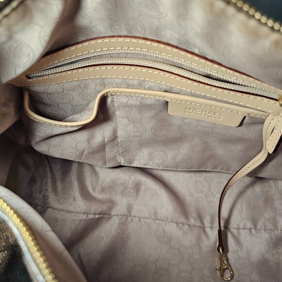 Michael Khors Grayson Monogram Leather Trim Handbag EUC - Picture 11 of 17